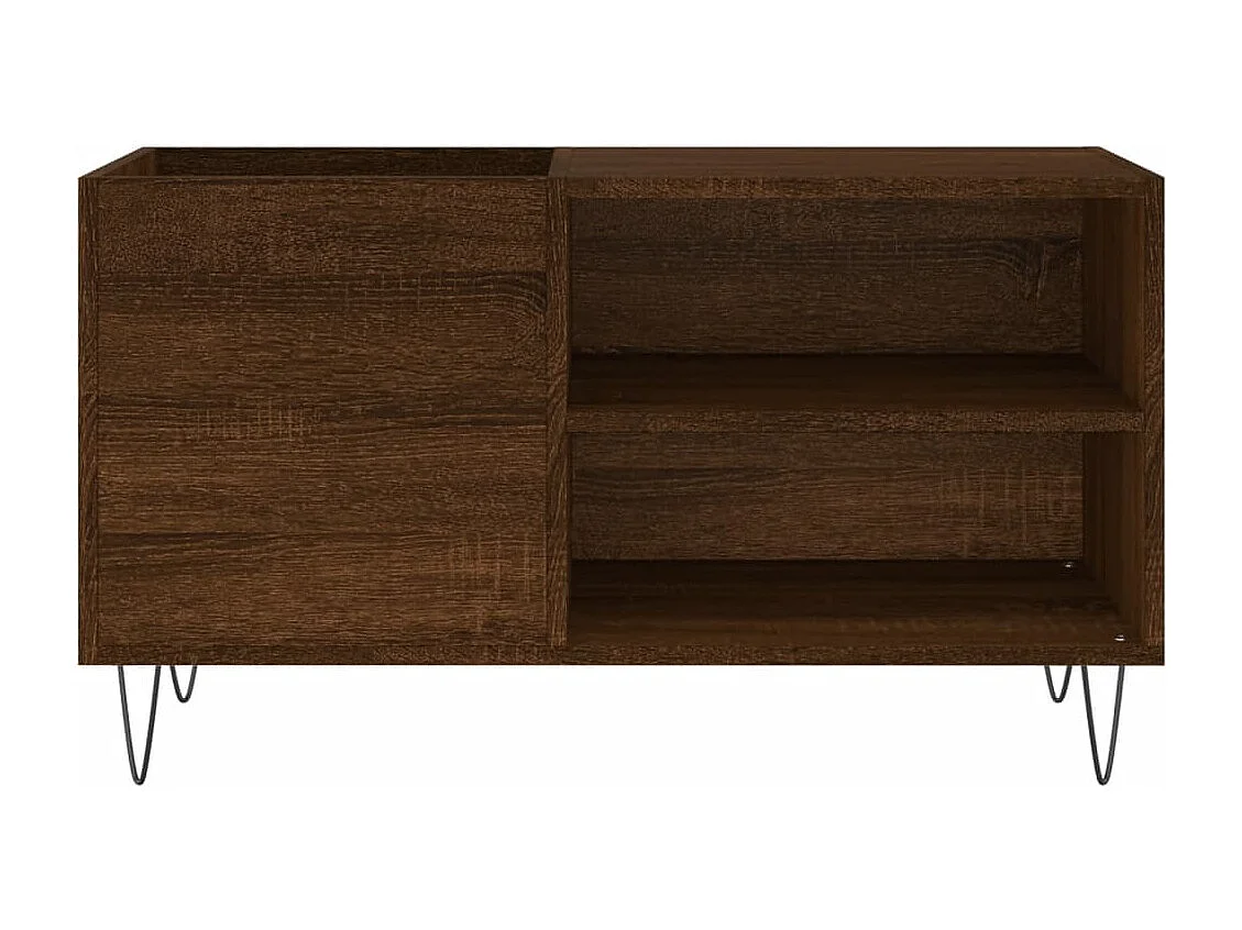 Mueble de discos madera de ingeniería marrón roble 85x38x48 cm