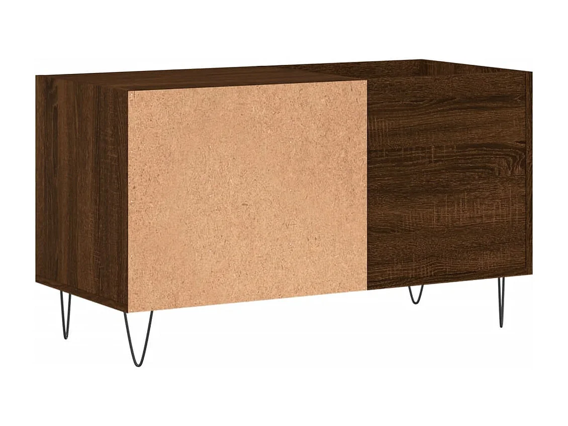 Mueble de discos madera de ingeniería marrón roble 85x38x48 cm