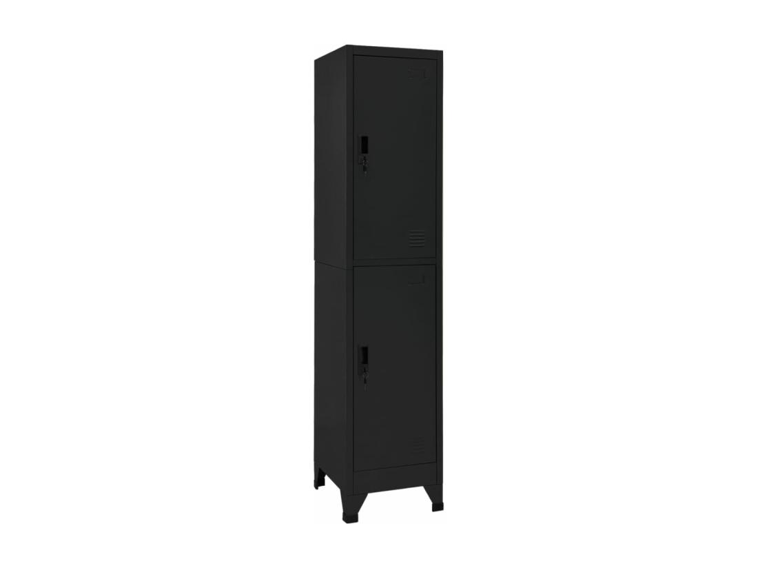 vente unique Armoire à casiers Noir 38x45x180 cm Acier