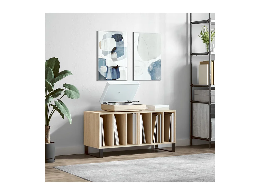 Armoire à disques chêne sonoma 100x38x48 cm bois d'ingénierie
