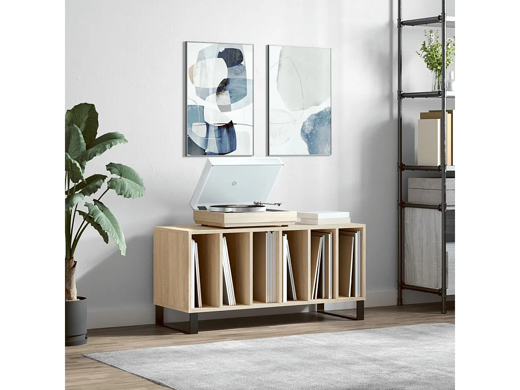 Armoire à disques chêne sonoma 100x38x48 cm bois d'ingénierie