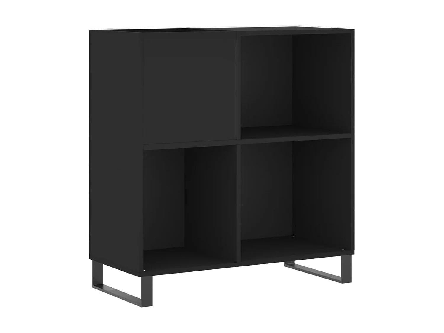 Mobile Porta Dischi Nero 84,5x38x89 cm in Legno Multistrato