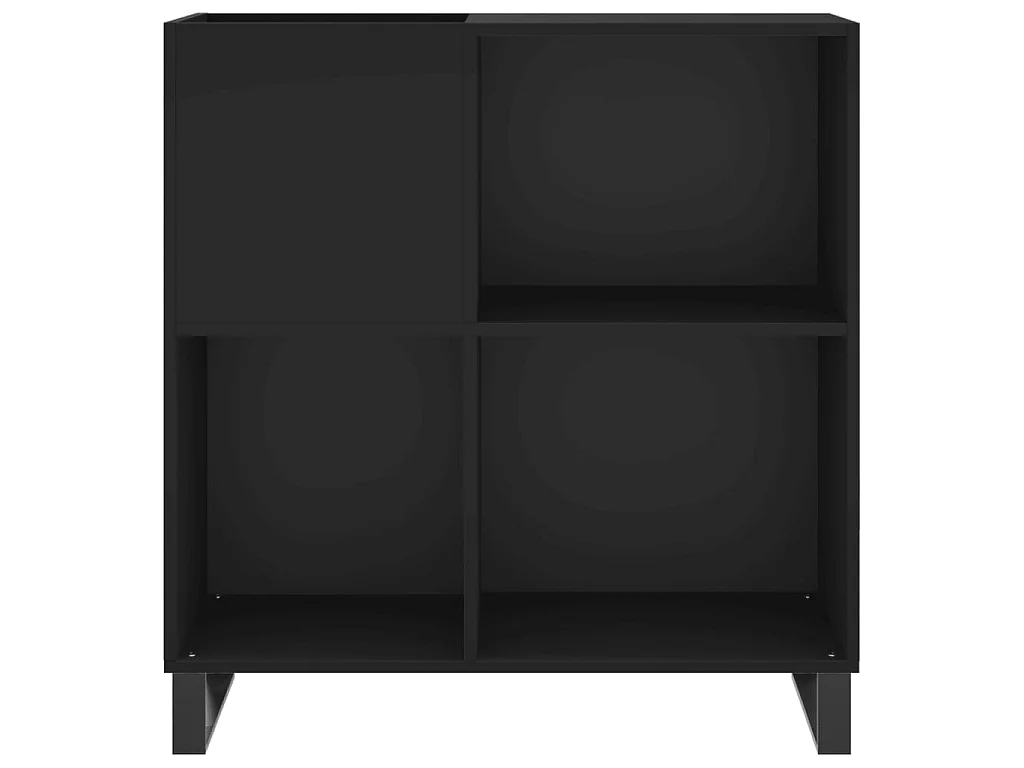 Mobile Porta Dischi Nero 84,5x38x89 cm in Legno Multistrato