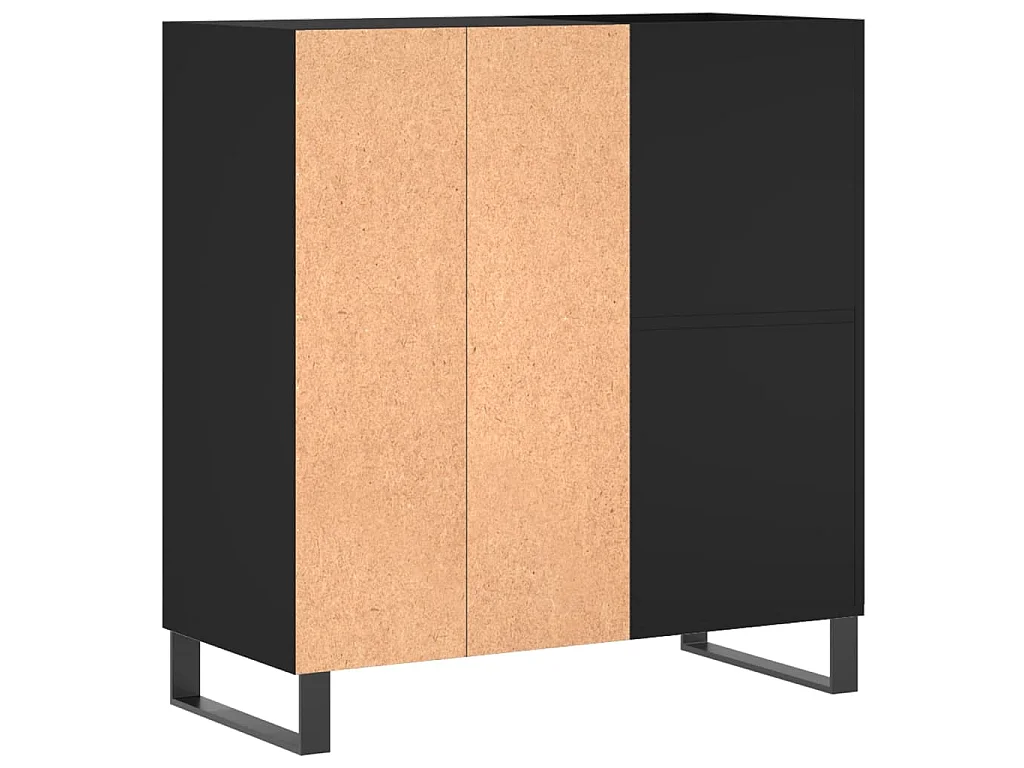 Mobile Porta Dischi Nero 84,5x38x89 cm in Legno Multistrato
