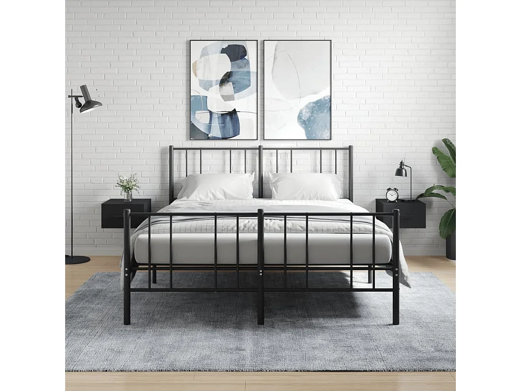 Mesitas de noche de pared 2 uds negro 35x35x20 cm