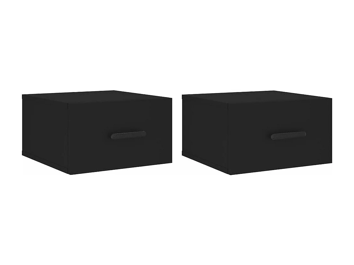 Mesitas de noche de pared 2 uds negro 35x35x20 cm
