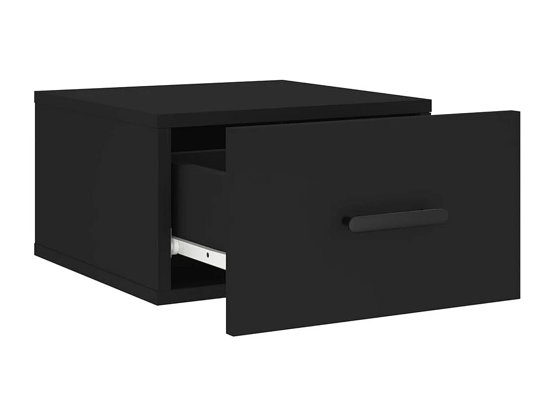 Mesitas de noche de pared 2 uds negro 35x35x20 cm