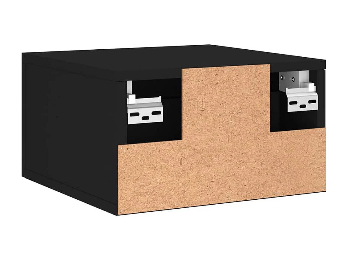 Mesitas de noche de pared 2 uds negro 35x35x20 cm