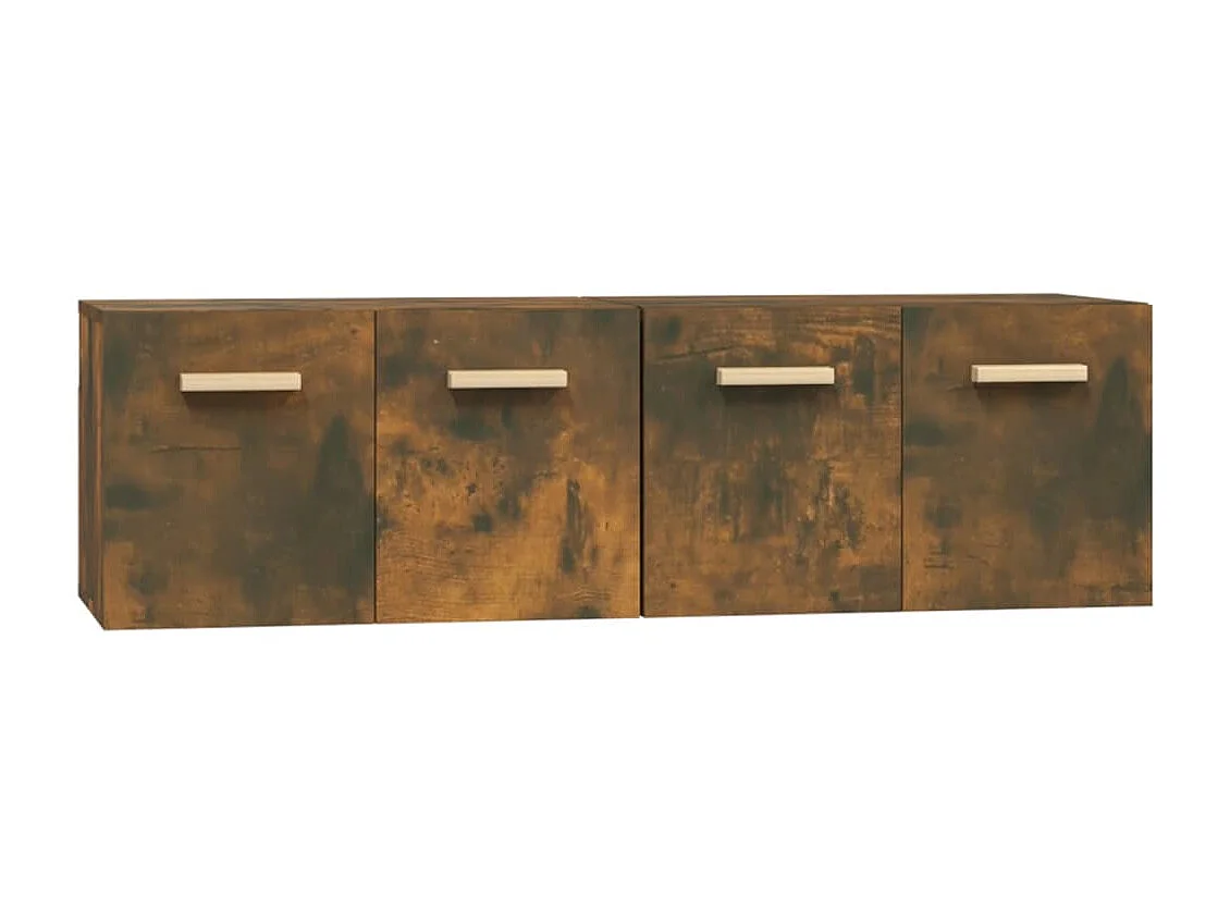 Armários parede 2pcs 60x36,5x35 cm derivados madeira fumado