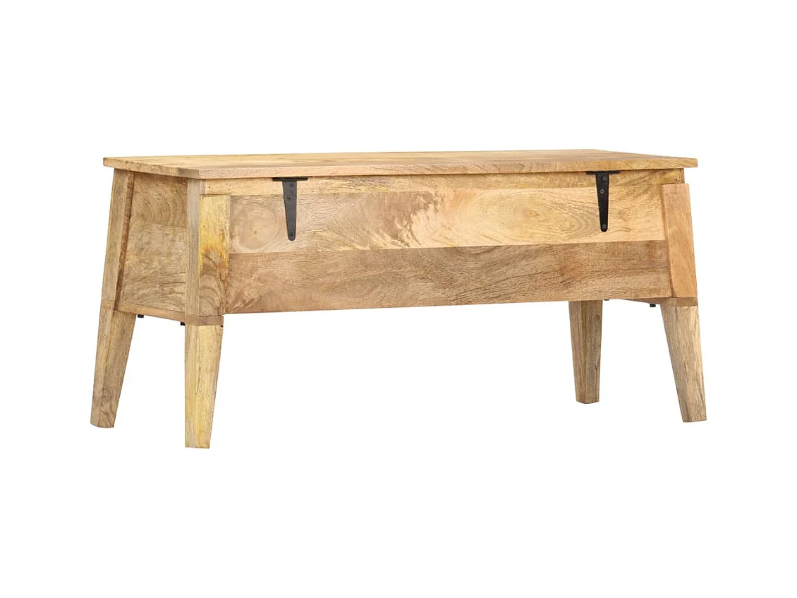 Caja de almacenaje de madera maciza de mango 99x35x48 cm