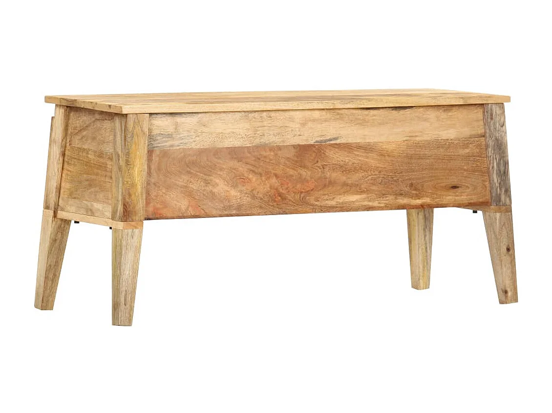 Skrzynia do przechowywania z litego drewna mango 99x35x48 cm – Rustykalna ławka wielofunkcyjna z miejscem do przechowywania