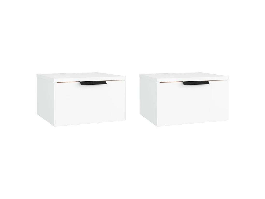 Comodini a Muro 2 pz Bianchi 34x30x20 cm