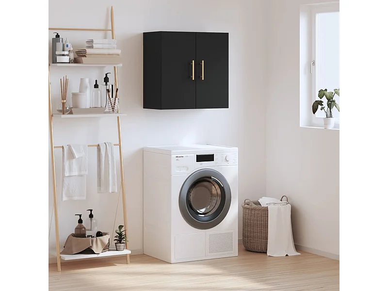 Armoire murale noir 60x31x60 cm bois d'ingénierie