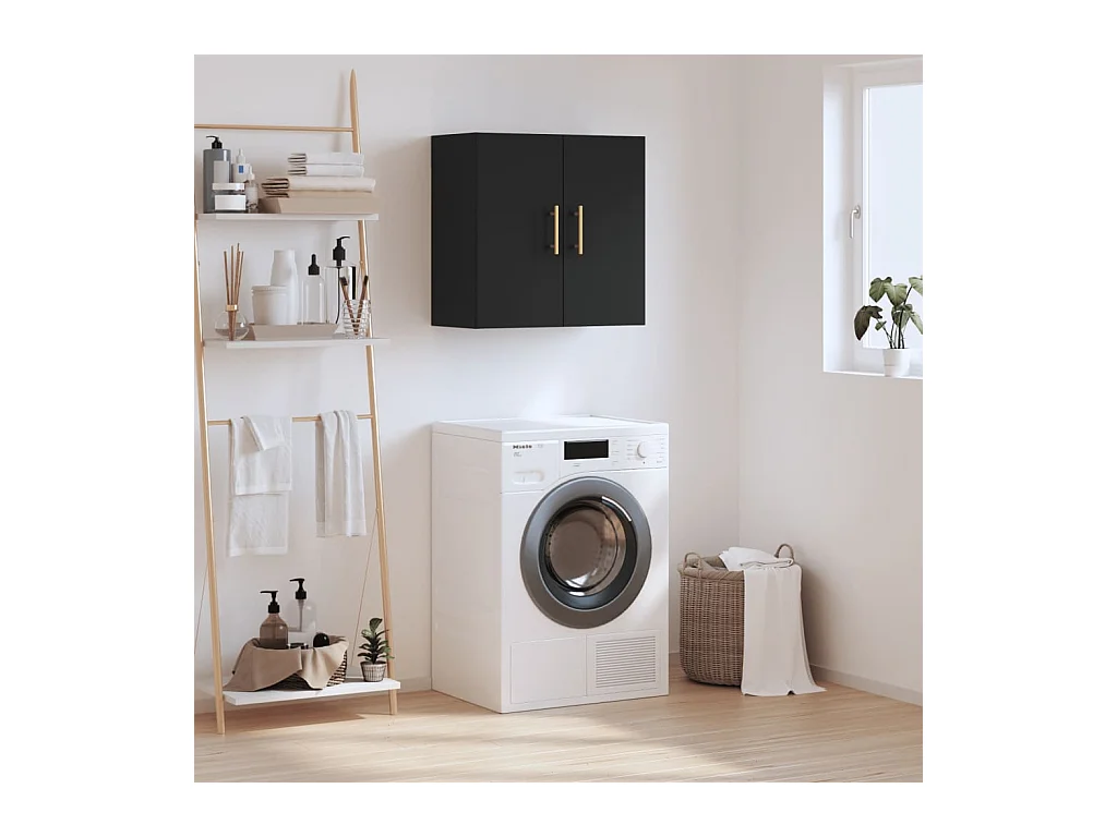 Armoire murale noir 60x31x60 cm bois d'ingénierie