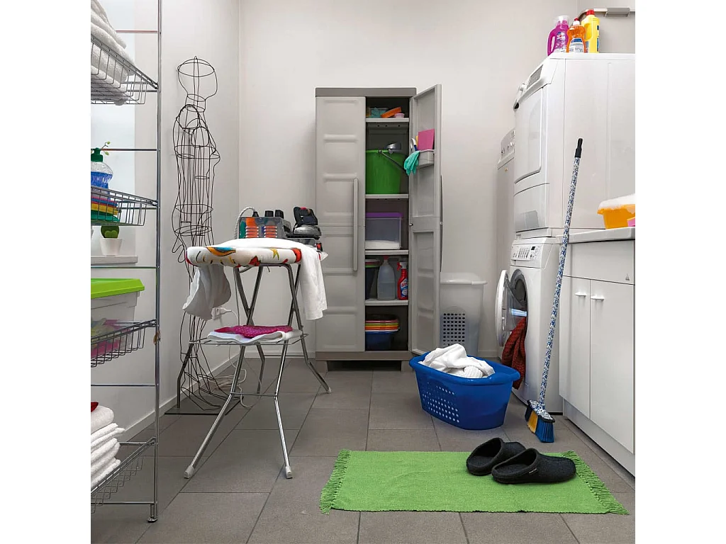 Opbergkast met schappen Excellence 182 cm beige en taupe