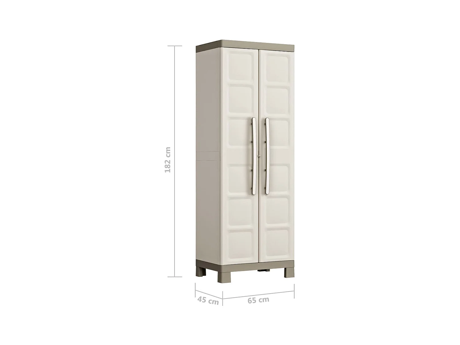 Opbergkast met schappen Excellence 182 cm beige en taupe