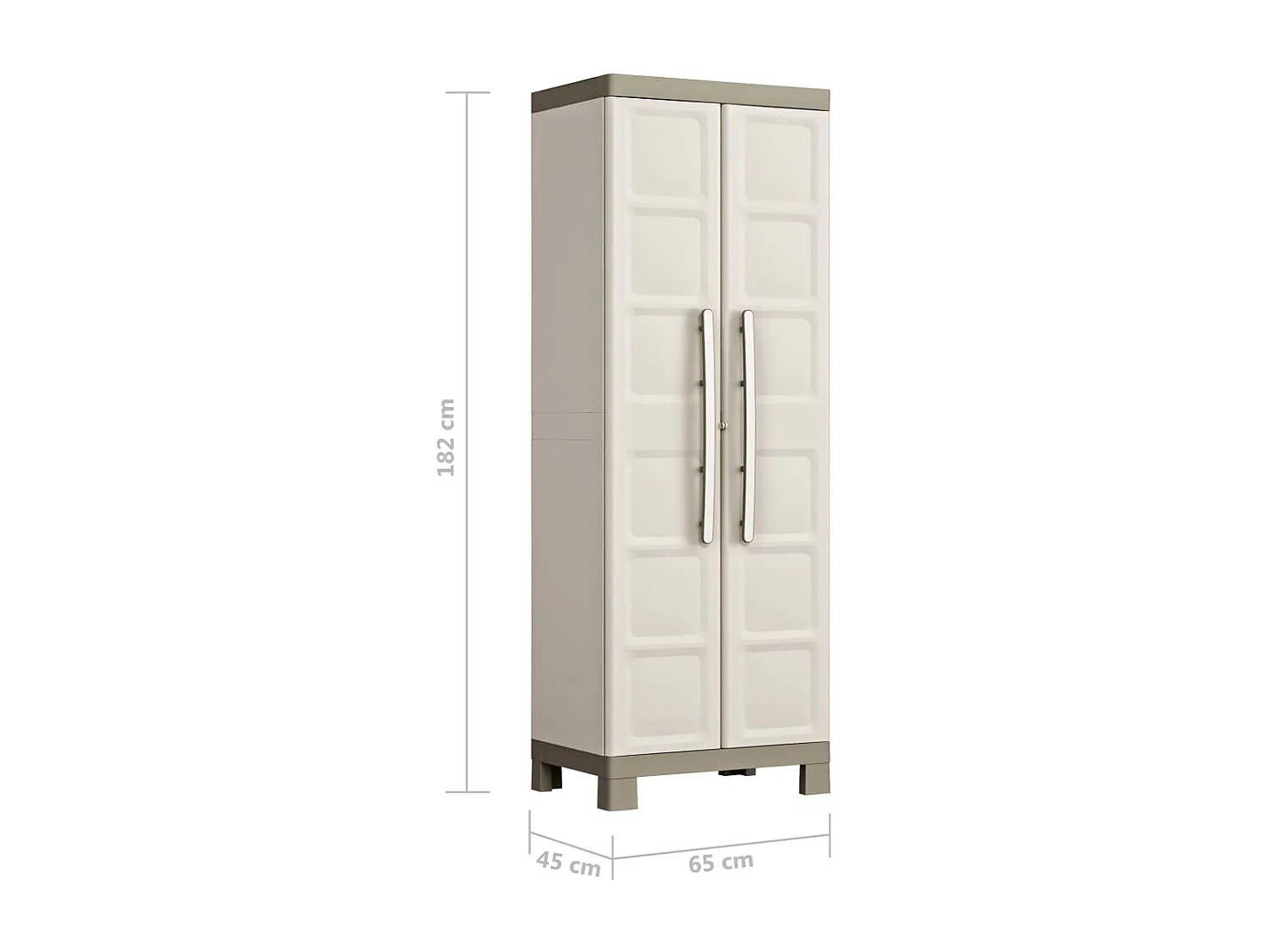 Armoire de rangement à étagères Excellence Beige et taupe 182 cm