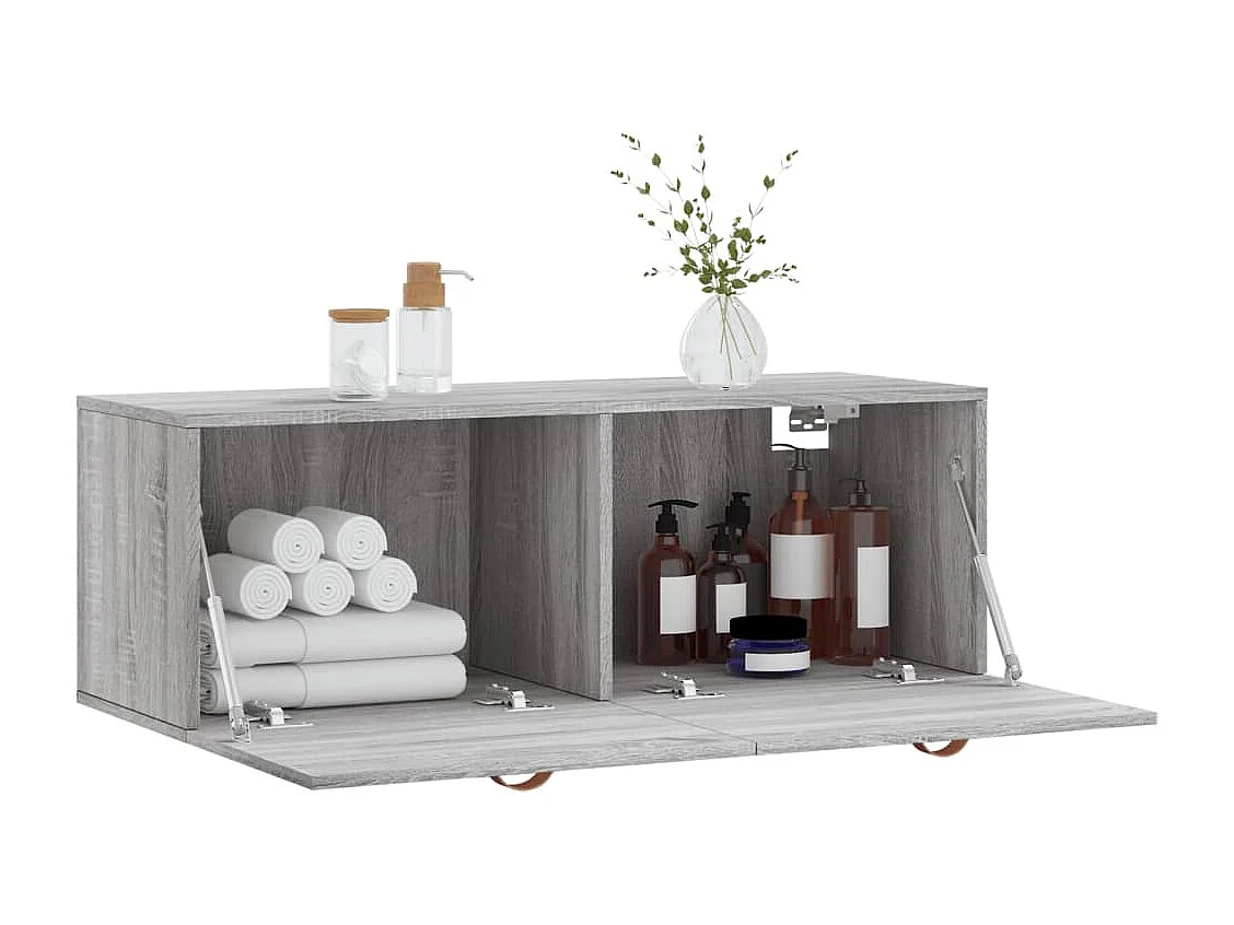 Armoire murale sonoma gris 100x36,5x35 cm bois d'ingénierie