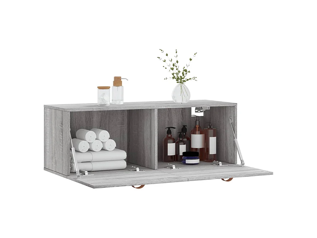 Armoire murale sonoma gris 100x36,5x35 cm bois d'ingénierie