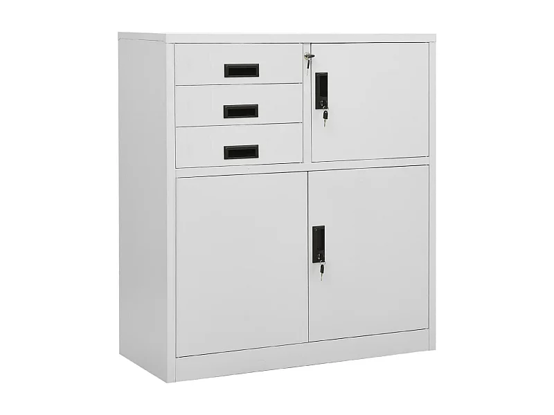 Armoire de bureau Gris clair 90x40x102 cm Acier