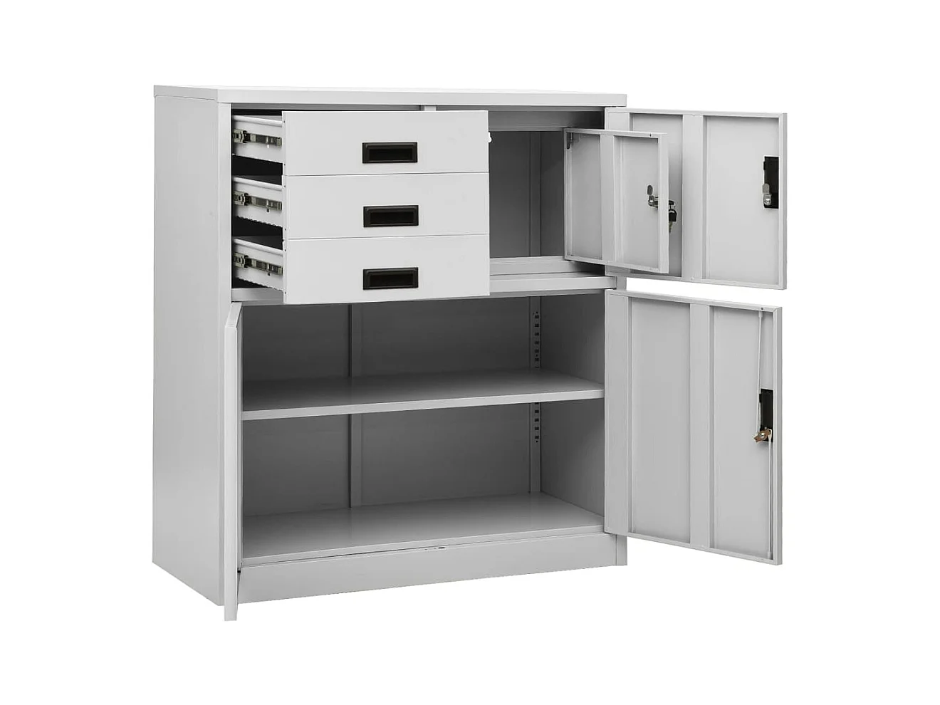 Kantoorkast 90x40x102 cm staal lichtgrijs