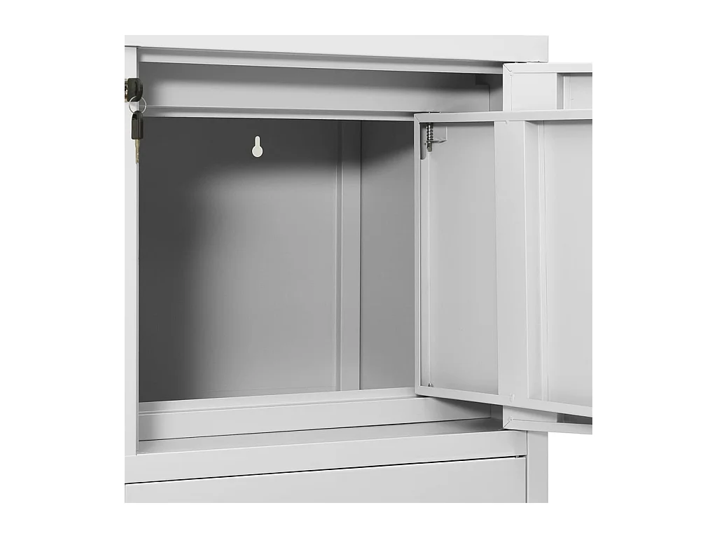 Kantoorkast 90x40x102 cm staal lichtgrijs