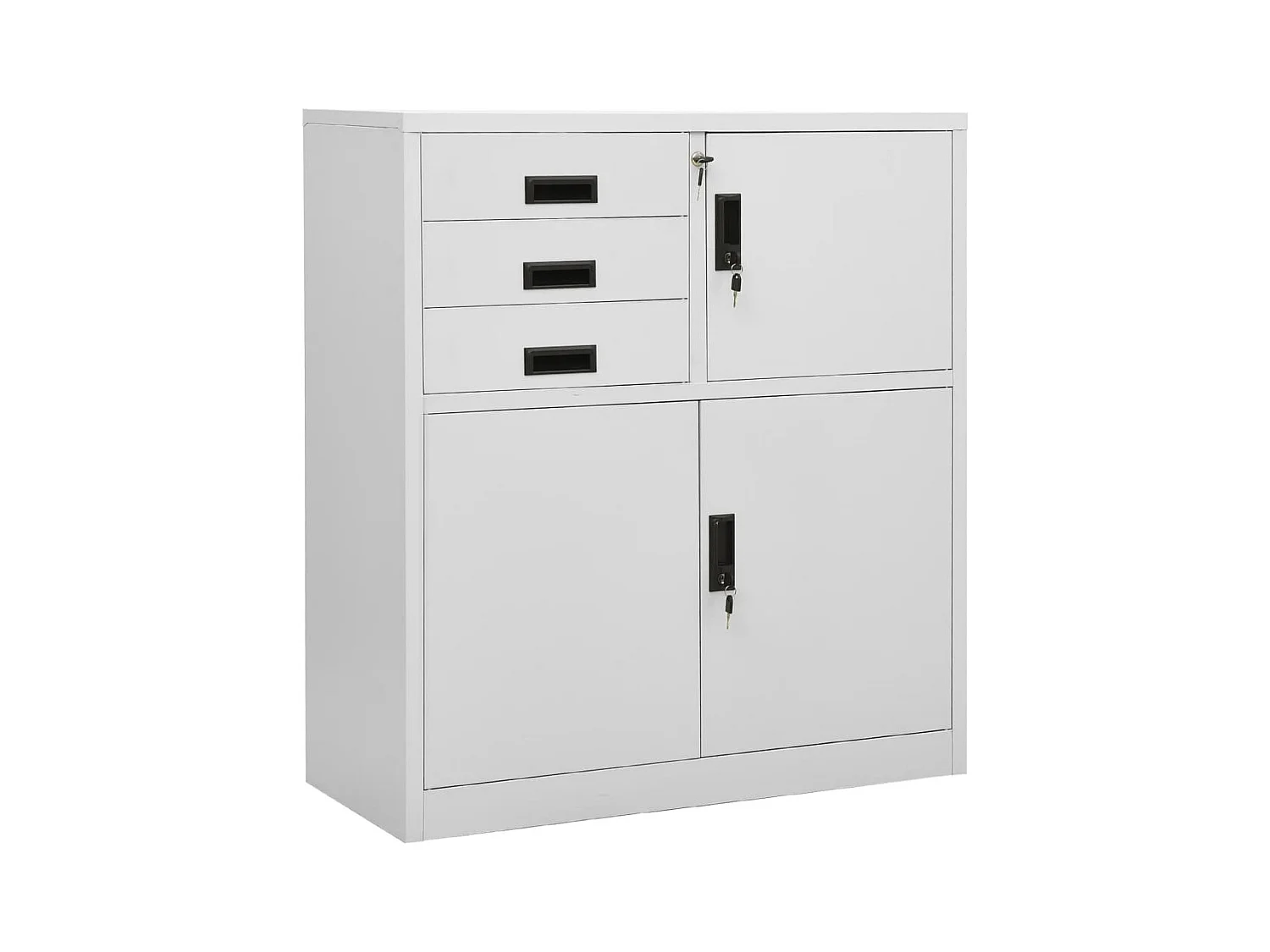 Armadio per Ufficio Grigio Chiaro 90x40x102 cm in Acciaio