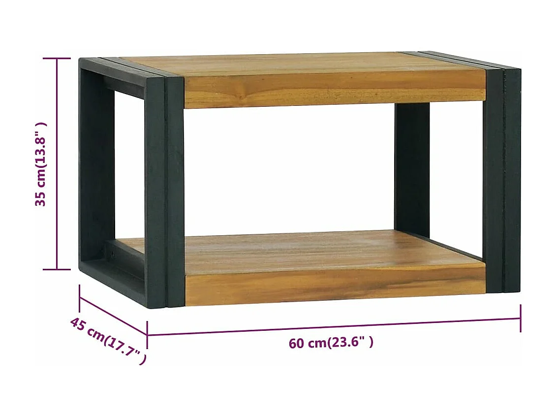 Badkamerwandkast 60x45x35 cm massief teakhout