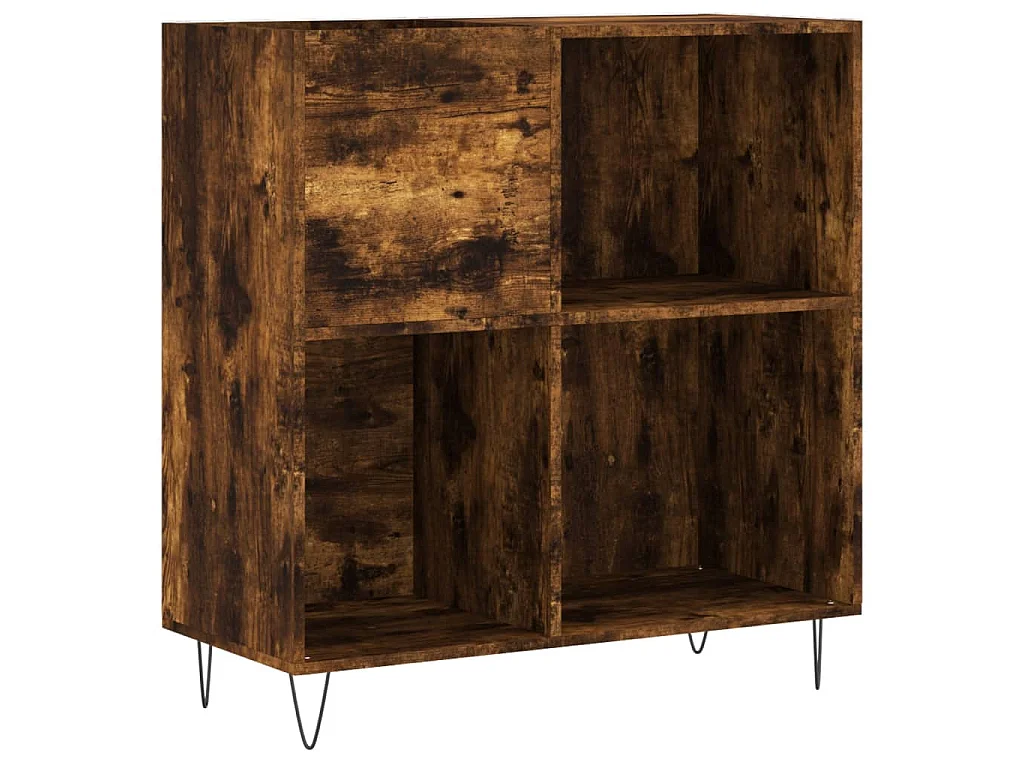 Armoire à disques chêne fumé 84,5x38x89 cm bois d'ingénierie