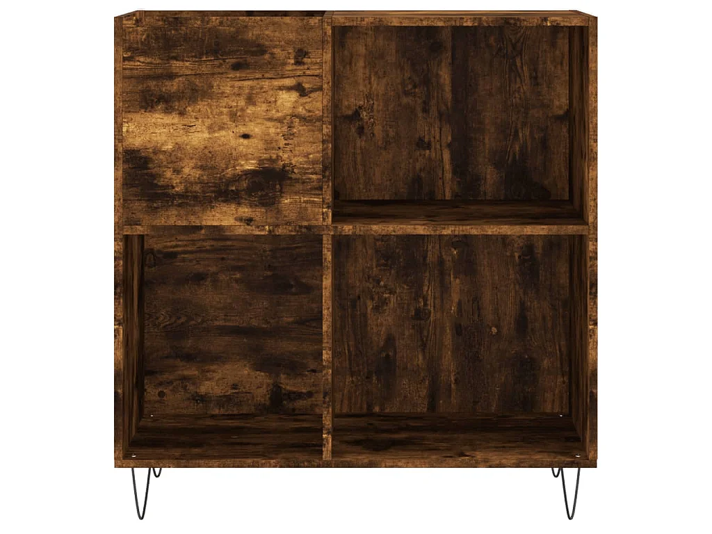 Armoire à disques chêne fumé 84,5x38x89 cm bois d'ingénierie