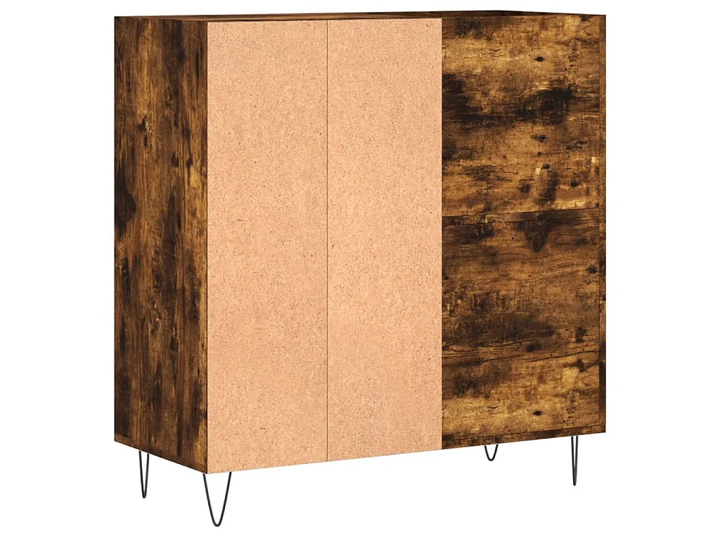 Armoire à disques chêne fumé 84,5x38x89 cm bois d'ingénierie