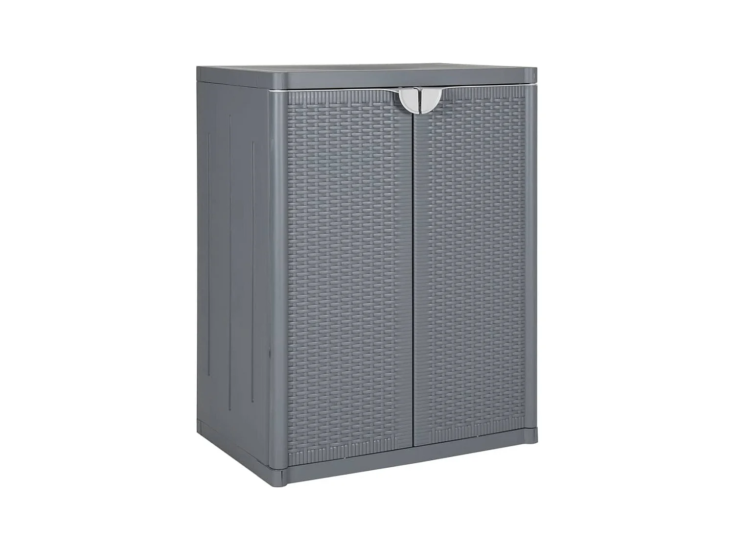 Armoire de rangement de jardin gris 65x45x88 cm PP rotin