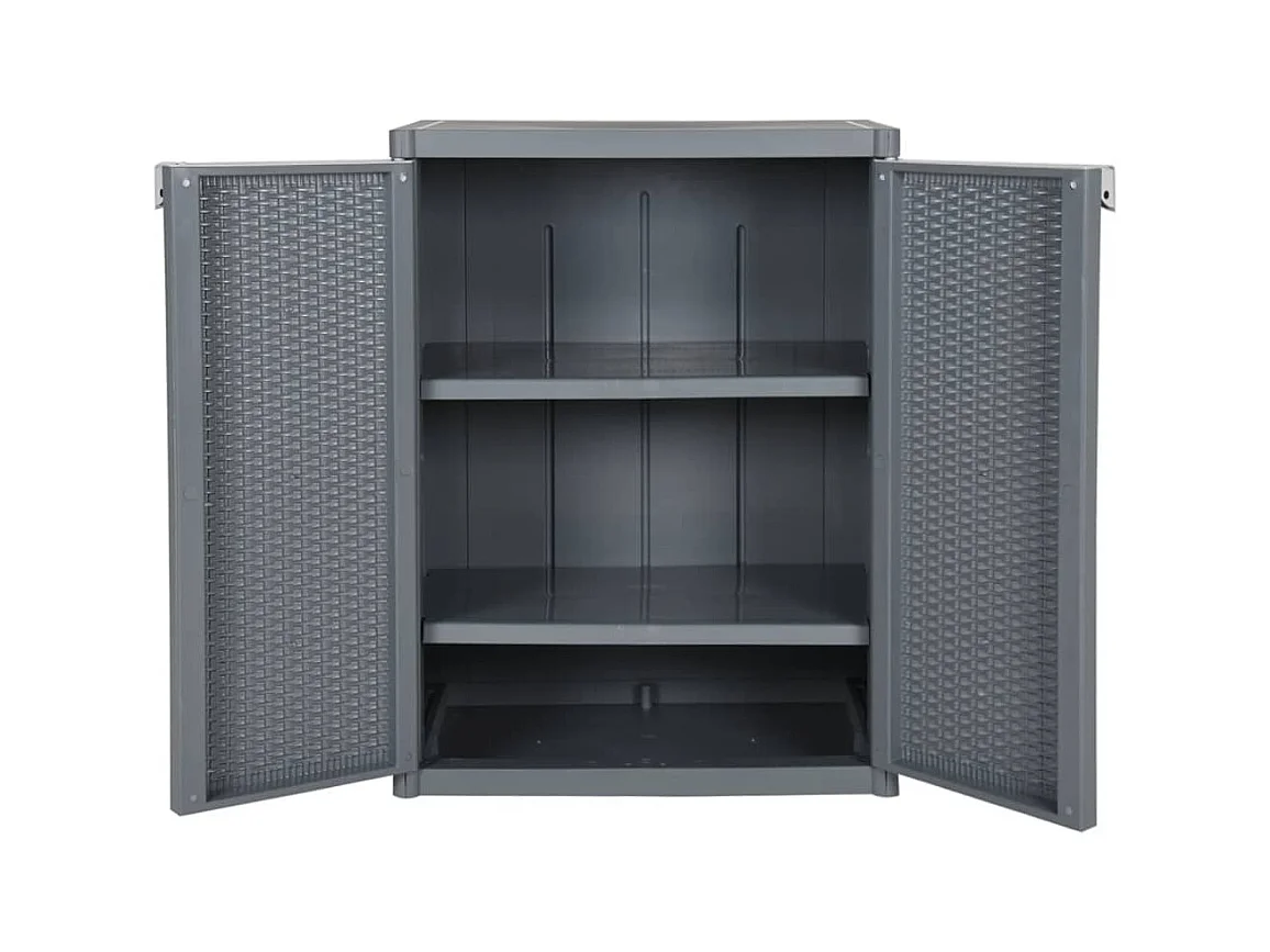 Armoire de rangement de jardin gris 65x45x88 cm PP rotin