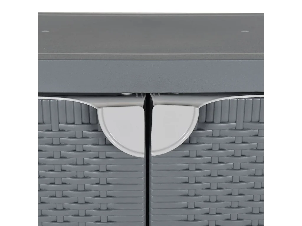 Armoire de rangement de jardin gris 65x45x88 cm PP rotin