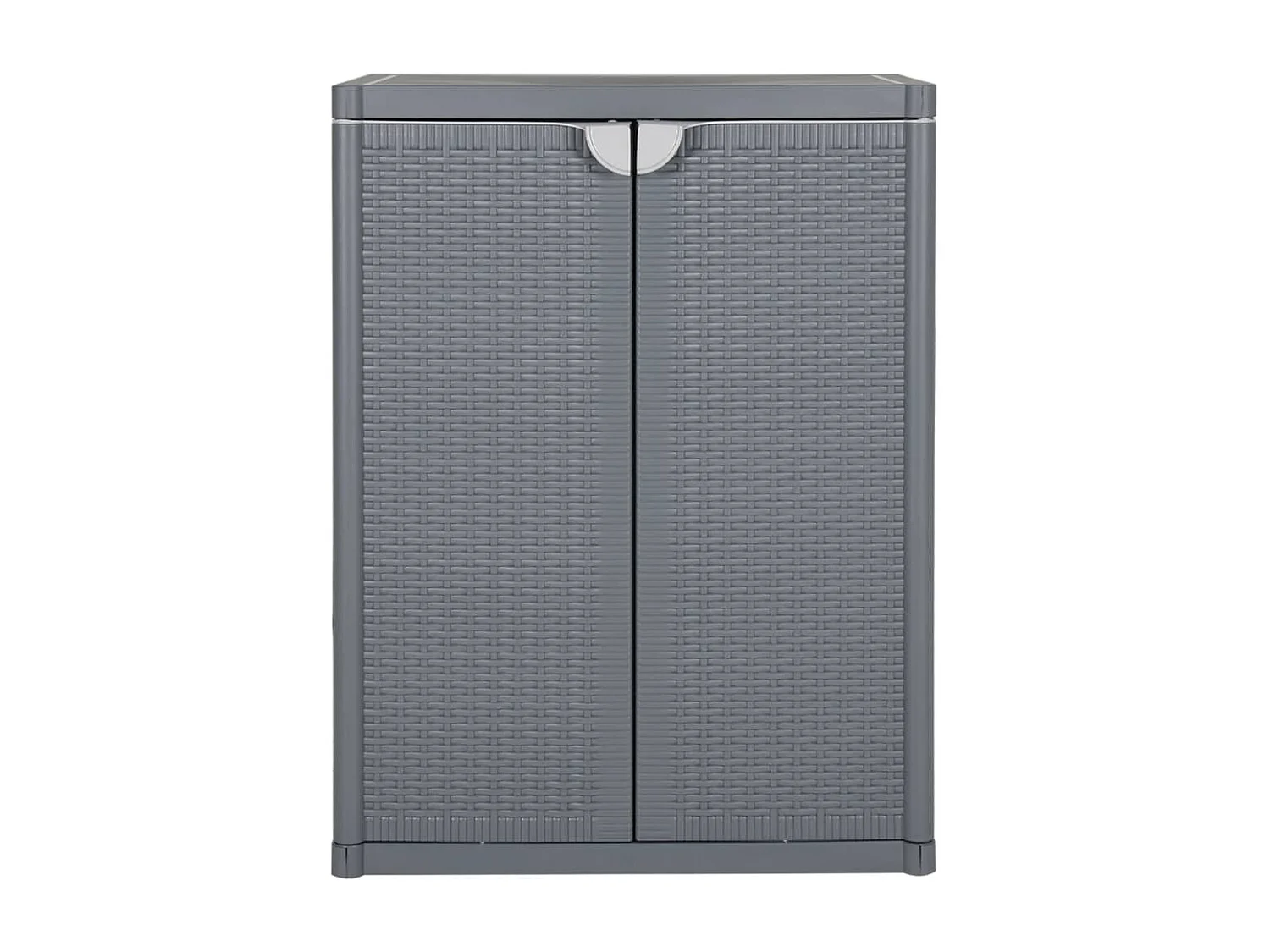 Armoire de rangement de jardin gris 65x45x88 cm PP rotin