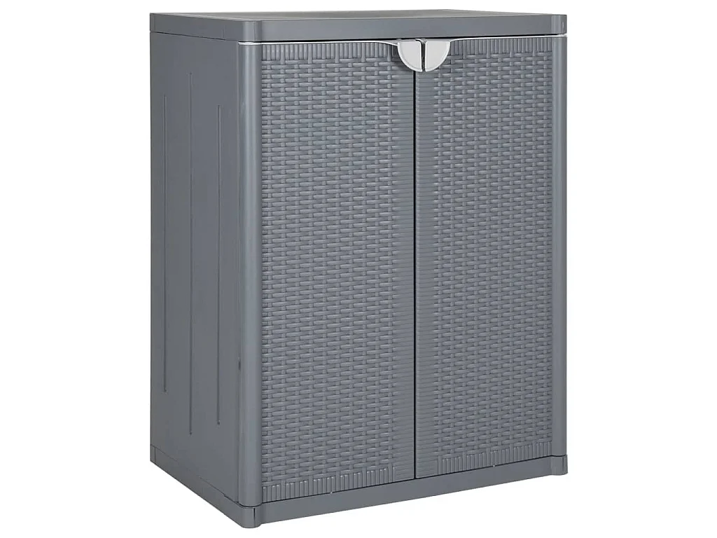 Gartenschrank Grau 65x45x88 cm PP Rattan-Optik