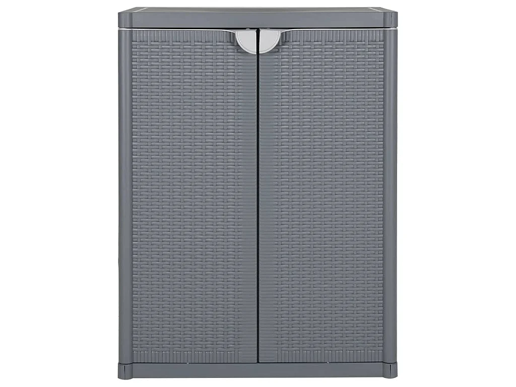 Gartenschrank Grau 65x45x88 cm PP Rattan-Optik
