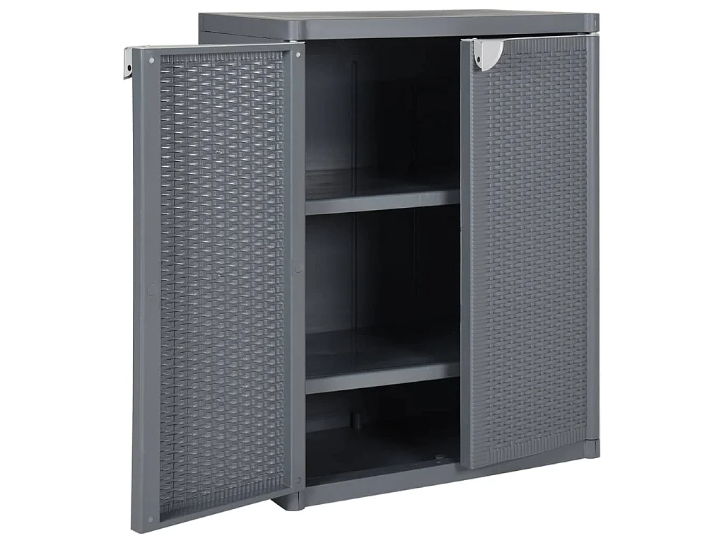 Gartenschrank Grau 65x45x88 cm PP Rattan-Optik