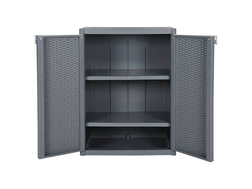 Gartenschrank Grau 65x45x88 cm PP Rattan-Optik