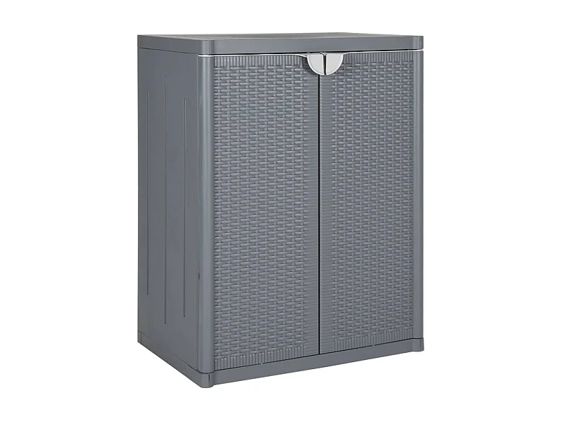 Armoire de rangement de jardin gris 65x45x88 cm PP rotin