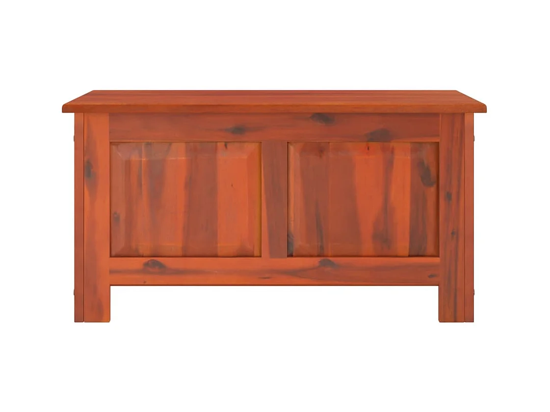 Coffre de rangement avec couvercle marron bois massif d'acacia
