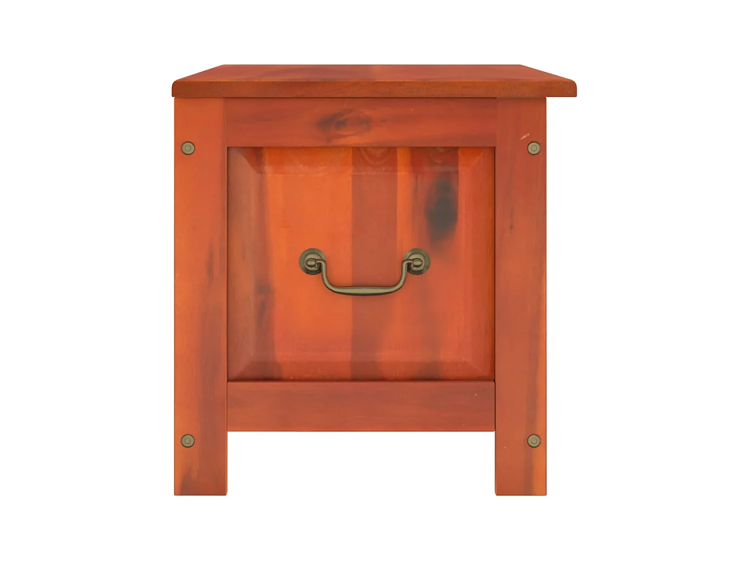 Coffre de rangement avec couvercle marron bois massif d'acacia