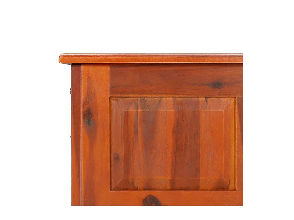 Coffre de rangement avec couvercle marron bois massif d'acacia
