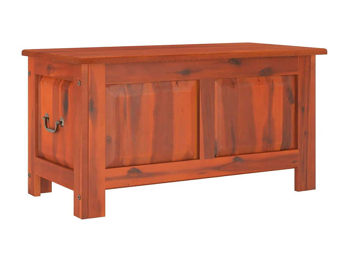 Cassapanca con Coperchio Marrone in Legno Massello di Acacia