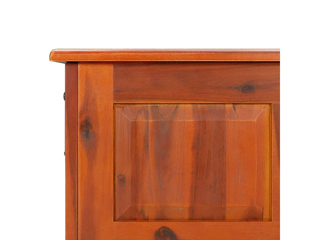 Cassapanca con Coperchio Marrone in Legno Massello di Acacia