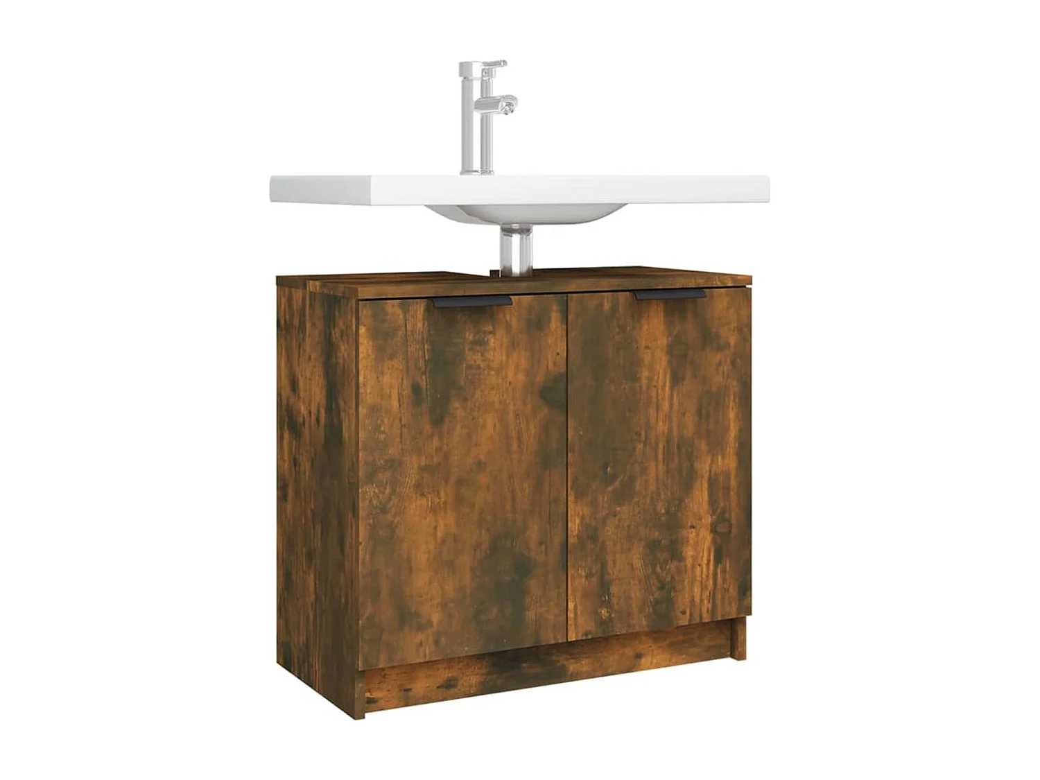 Armoire de bain Chêne fumé 64,5x33,5x59 cm Bois d'ingénierie