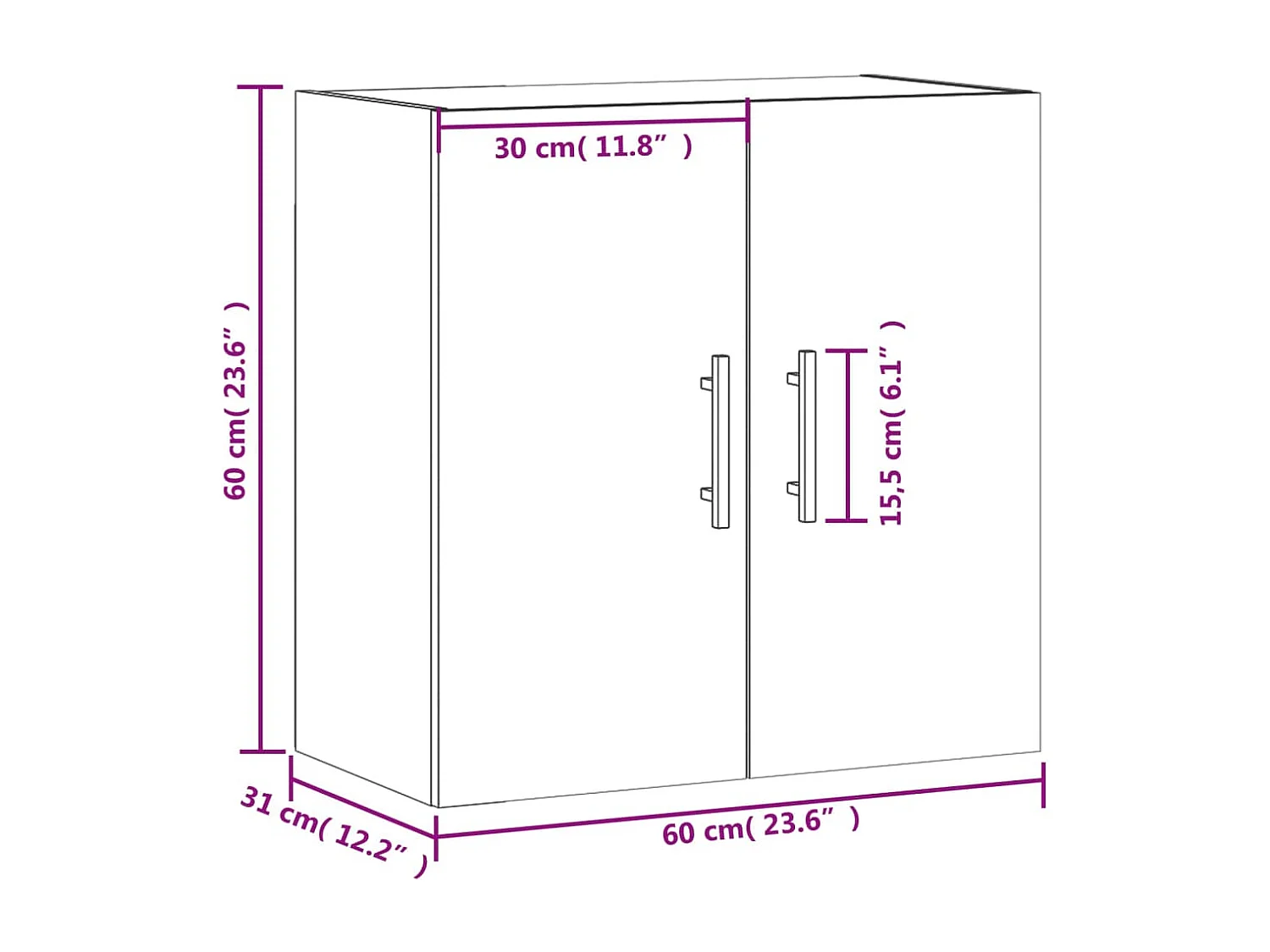 Armoire murale blanc 60x31x60 cm bois d'ingénierie