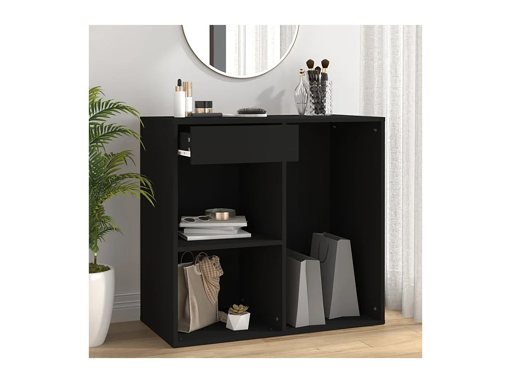 Armoire à cosmétiques noir 80x40x75 cm bois d'ingénierie