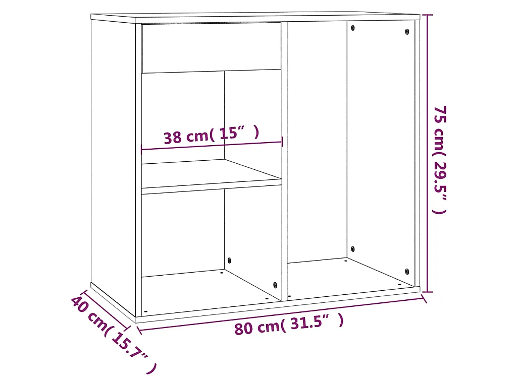 Kosmetikschrank Schwarz 80x40x75 cm Holzwerkstoff