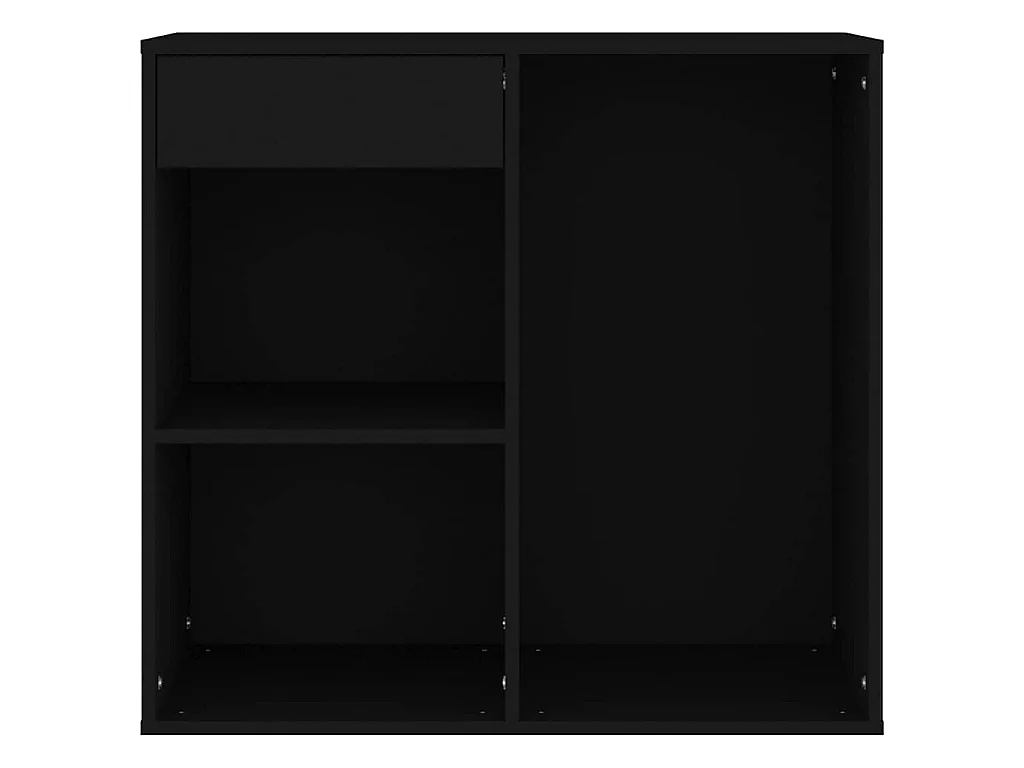 Armário de cosmética 80x40x75 cm derivados de madeira preto